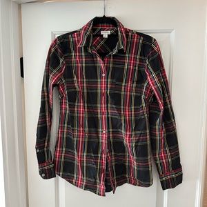 Jcrew Slim stretch perfect shirt in black Stewart tartan. Never worn.
